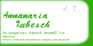 annamaria kubesch business card